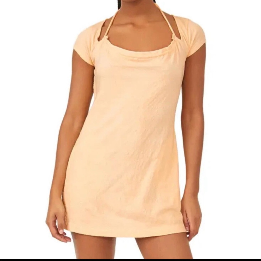 FP Beach Free People Vivi Open Back Stretch Cotton Dress Sz Large Anthropologie